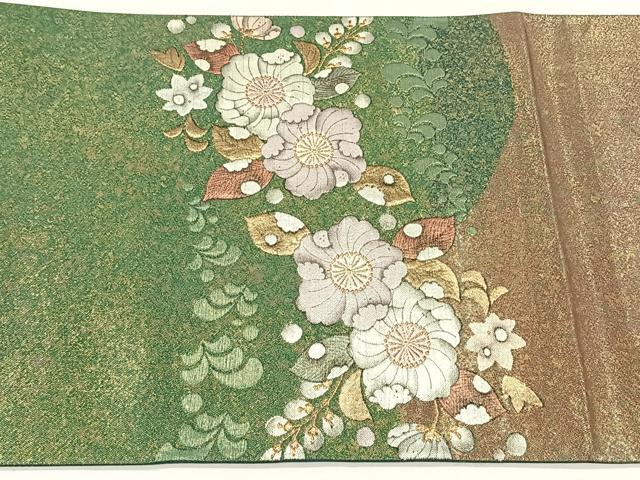 平和屋着物◎太鼓柄袋帯　辻が花　金糸　正絹　逸品　CABK2848yk