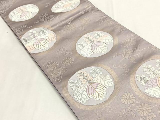 平和屋着物◎六通柄袋帯　桐丸文　金糸　正絹　逸品　CABK2852yk