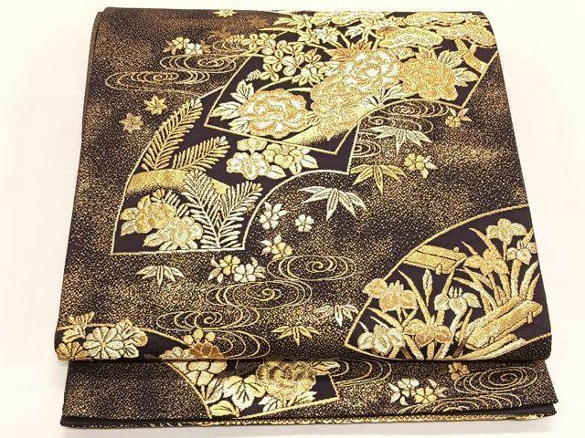 平和屋着物◎六通柄袋帯　桃山　本金箔　正絹　逸品　CABK2855yk