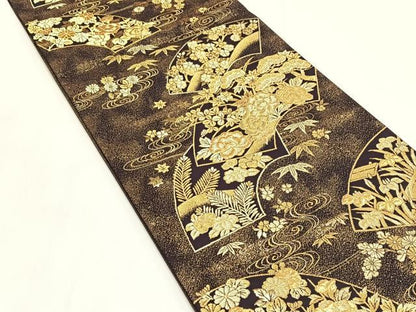 平和屋着物◎六通柄袋帯　桃山　本金箔　正絹　逸品　CABK2855yk