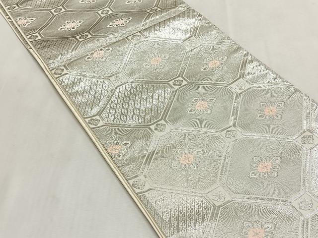 平和屋着物◎六通柄袋帯　唐織　蜀江花文　九百錦　プラチナ箔　正絹　逸品　CABK2858yk