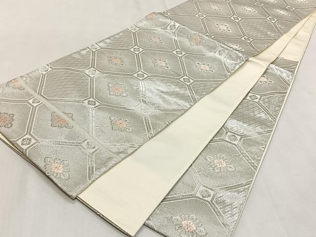 平和屋着物◎六通柄袋帯　唐織　蜀江花文　九百錦　プラチナ箔　正絹　逸品　CABK2858yk
