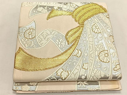 平和屋着物◎六通柄袋帯　唐織　束ね熨斗花唐草文　金銀糸　正絹　逸品　CABK2872yk