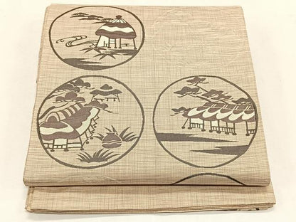 平和屋着物◎西陣　六通柄袋帯　江笠　証紙付き　正絹　逸品　未使用　CABK2876yk