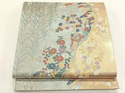平和屋着物◎六通柄袋帯　慶長小袖文　金糸　正絹　逸品　CABK2885yk