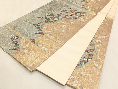 平和屋着物◎六通柄袋帯　慶長小袖文　金糸　正絹　逸品　CABK2885yk