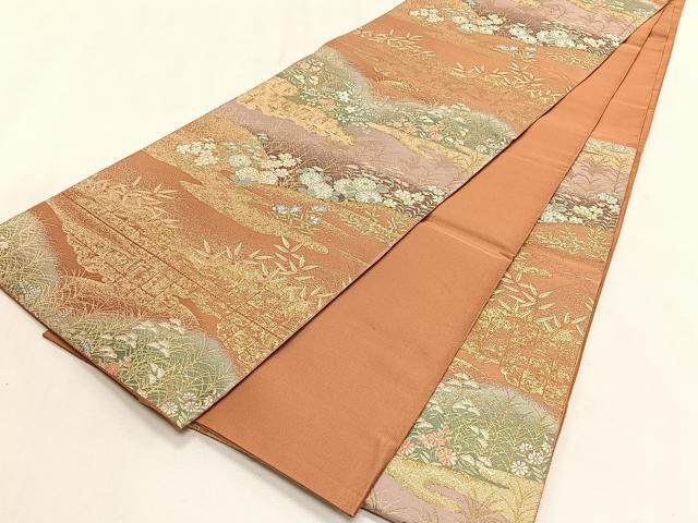 平和屋着物◎伝統工芸士　平田藤三郎　六通柄袋帯　琴乃錦　金糸　正絹　逸品　未使用　CABK2896yk