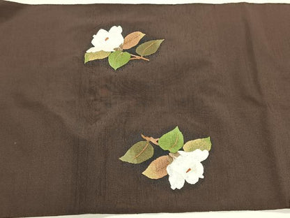 平和屋着物◎太鼓柄袋帯　すくい織　枝椿　正絹　逸品　CABK2903yk