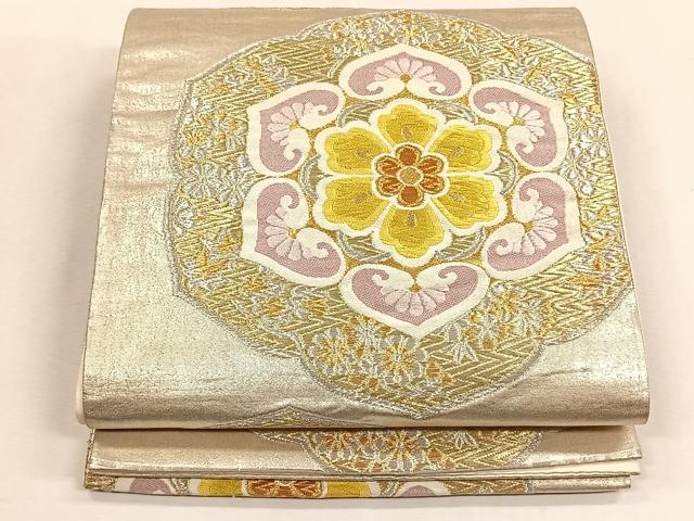 平和屋着物◎六通柄袋帯　唐織　草花文　金銀糸　正絹　逸品　CABK2913yk