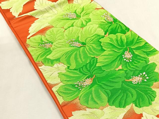平和屋着物◎六通柄袋帯　草花文　金銀糸　正絹　逸品　CABK2915yk