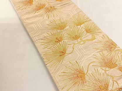 平和屋着物◎六通柄袋帯　枝松文　金糸　正絹　逸品　CABK2919yk