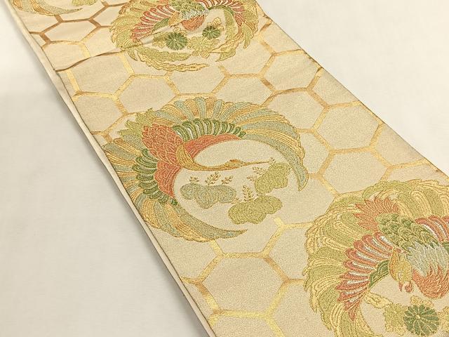平和屋着物◎六通柄袋帯　飛鶴文　金銀糸　正絹　逸品　CABK2921yk