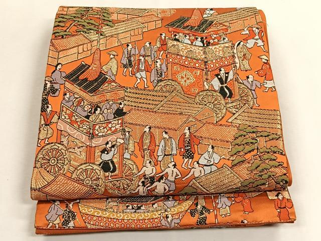 平和屋着物◎六通柄袋帯　祇園祭　金糸　正絹　逸品　CABK2926yk