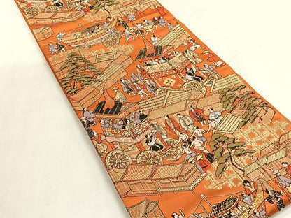 平和屋着物◎六通柄袋帯　祇園祭　金糸　正絹　逸品　CABK2926yk