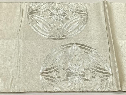 平和屋着物◎太鼓柄袋帯　総刺繍　駒刺繍　七宝花菱文　正絹　逸品　CABK2932yk