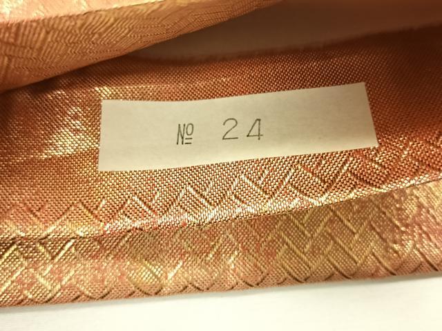 平和屋着物◎佐賀錦　西陣　六通柄袋帯　色紙草花文　金糸　証紙付き　上代28万　正絹　逸品　未使用　CABK2935yk