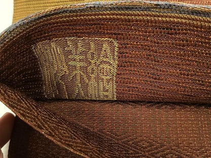 平和屋着物◎六通柄袋帯　抽象文　金糸　落款あり　正絹　逸品　CABK2944yk