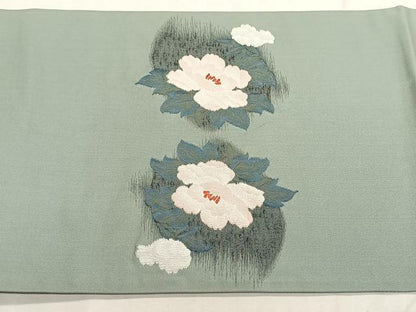 平和屋着物◎太鼓柄袋帯　牡丹　正絹　逸品　未使用　CABK2976yk