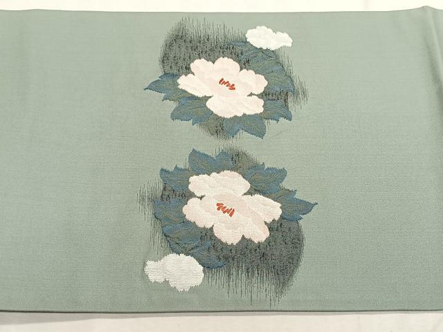 平和屋着物◎太鼓柄袋帯　牡丹　正絹　逸品　未使用　CABK2976yk