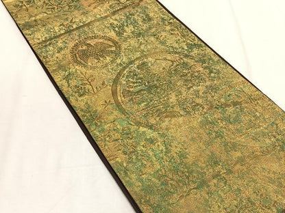 平和屋着物◎六通柄袋帯　狩猟文　金糸　正絹　逸品　CABK2978yk