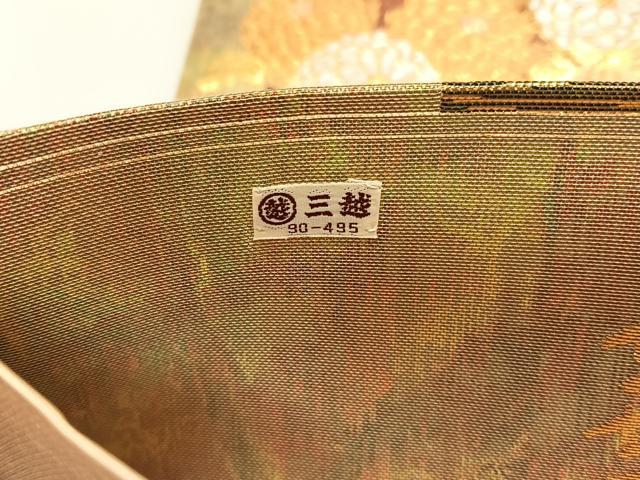 平和屋着物◎京西陣　六通柄袋帯　華雅箔　色紙草花文　銀糸　三越扱い　正絹　逸品　CABK2984yk