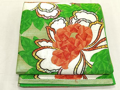 平和屋着物◎六通柄袋帯　唐織　牡丹　金糸　正絹　逸品　CABK2987　yk