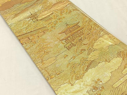平和屋着物◎六通柄袋帯　山紫水明　京洛百景　金糸　正絹　逸品　CABK2991yk