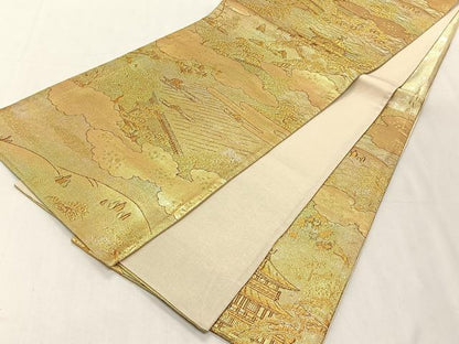 平和屋着物◎六通柄袋帯　山紫水明　京洛百景　金糸　正絹　逸品　CABK2991yk