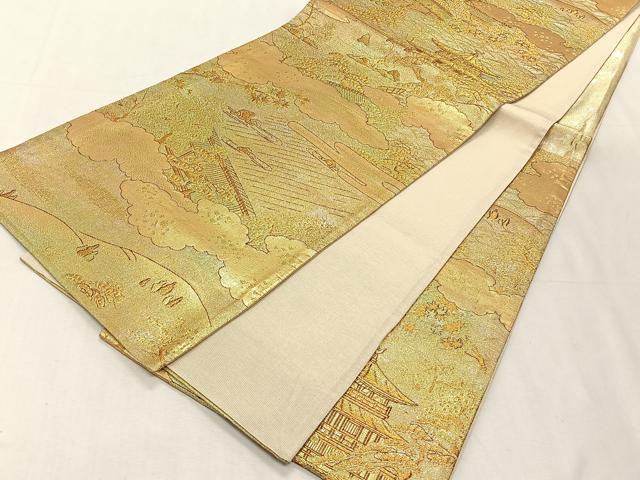 平和屋着物◎六通柄袋帯　山紫水明　京洛百景　金糸　正絹　逸品　CABK2991yk