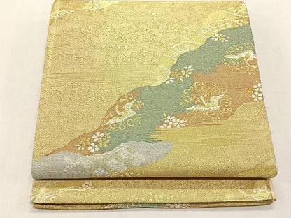 平和屋着物◎六通柄袋帯　花鳥唐草文　金糸　正絹　逸品　CABK3000yk