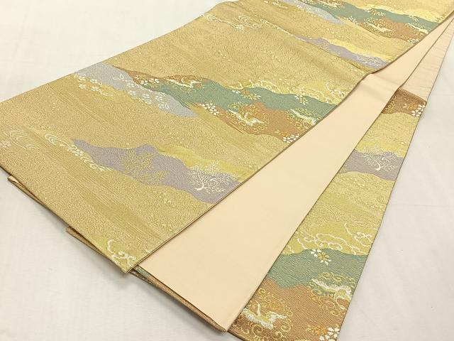 平和屋着物◎六通柄袋帯　花鳥唐草文　金糸　正絹　逸品　CABK3000yk