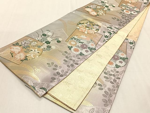 平和屋着物◎六通柄袋帯　虹彩箔百撰　琳派　金銀糸　正絹　逸品　未使用　CABK3004yk