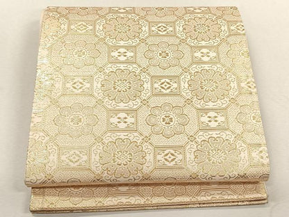 平和屋着物◎六通柄袋帯　蜀江花文　金糸　正絹　逸品　CABK3024yk