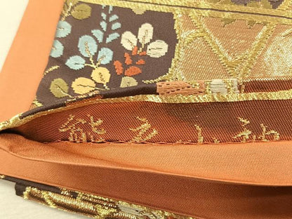 平和屋着物◎六通柄袋帯　唐織　能衣小袖　金糸　正絹　逸品　CABK3029yk