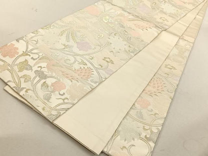 平和屋着物◎六通柄袋帯　鳳凰更紗花唐草文　金銀糸　正絹　逸品　CABK3032yk