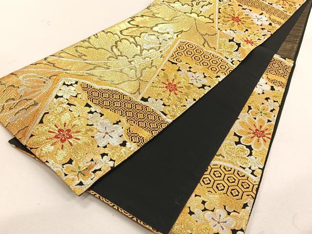 平和屋着物◎六通柄袋帯　舞花文　金糸正絹　逸品　CABK3033yk