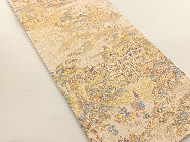 平和屋着物◎両面　六通柄袋帯　御院錦　金糸　正絹　逸品　CABK3034yk