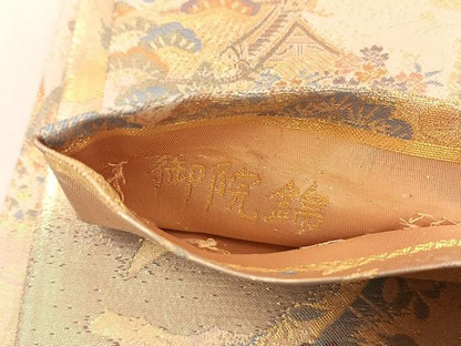 平和屋着物◎両面　六通柄袋帯　御院錦　金糸　正絹　逸品　CABK3034yk