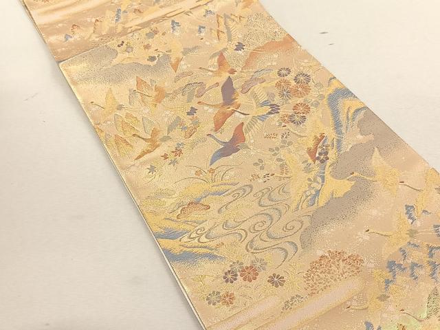 平和屋着物◎両面　六通柄袋帯　御院錦　金糸　正絹　逸品　CABK3034yk