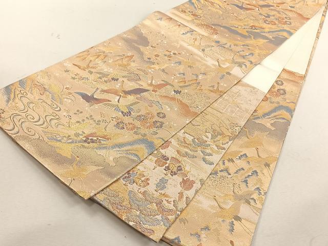 平和屋着物◎両面　六通柄袋帯　御院錦　金糸　正絹　逸品　CABK3034yk