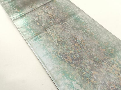 平和屋着物◎六通柄袋帯　霞文　引箔　正絹　逸品　未使用　CABK3039yk