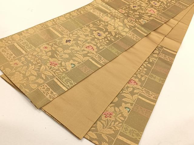平和屋着物◎六通柄袋帯　牡丹唐草文　正絹　逸品　CABK3042yk