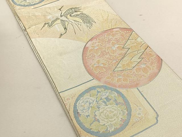 平和屋着物◎900織特選佐賀錦　六通柄袋帯　絵皿舞花文　金銀糸　正絹　逸品　CABK3043yk
