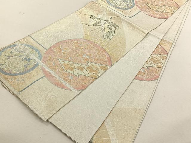 平和屋着物◎900織特選佐賀錦　六通柄袋帯　絵皿舞花文　金銀糸　正絹　逸品　CABK3043yk