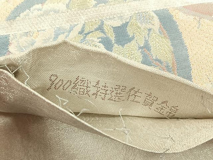 平和屋着物◎900織特選佐賀錦　六通柄袋帯　絵皿舞花文　金銀糸　正絹　逸品　CABK3043yk
