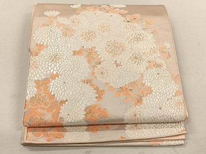 平和屋着物◎六通柄袋帯　唐織　菊　金銀糸　正絹　逸品　CABK3053yk