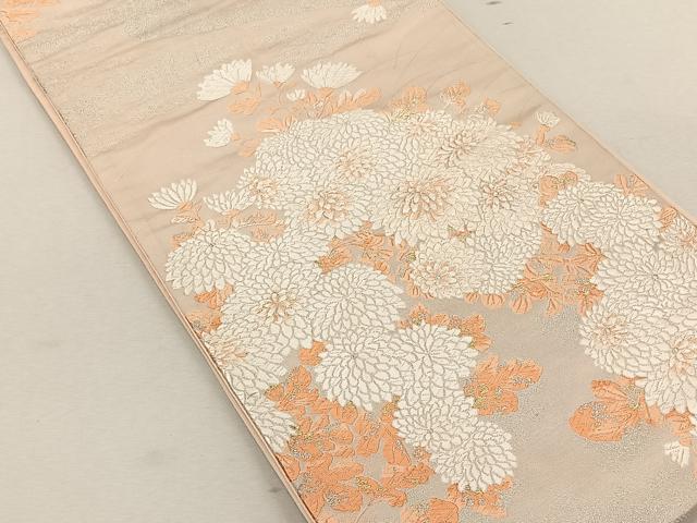 平和屋着物◎六通柄袋帯　唐織　菊　金銀糸　正絹　逸品　CABK3053yk