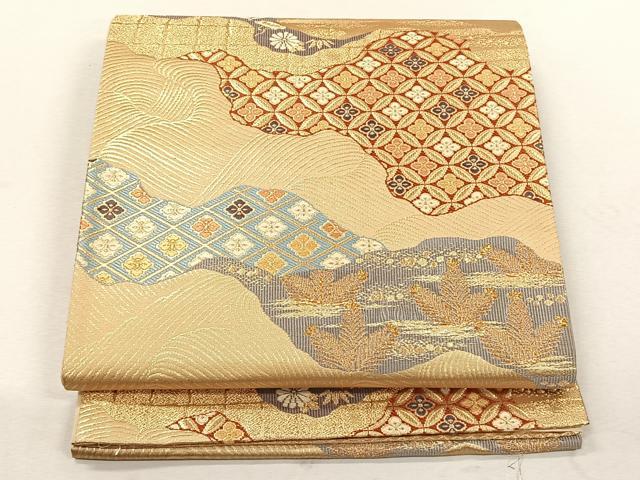 平和屋着物◎六通柄袋帯　道長吉祥松竹梅　金糸　正絹　逸品　CABK3055yk
