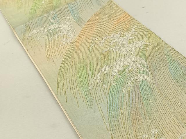平和屋着物◎六通柄袋帯　流水文　金銀糸　正絹　逸品　CABK3058yk