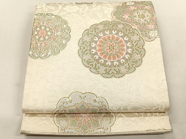 平和屋着物◎六通柄袋帯　唐織　花唐草文　金銀糸　正絹　逸品　CABK3059yk